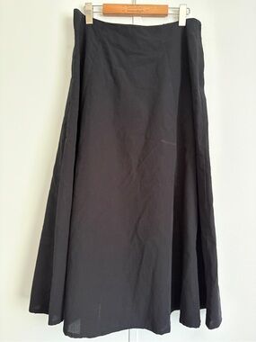 Muji Black Midi A-Line Skirt M